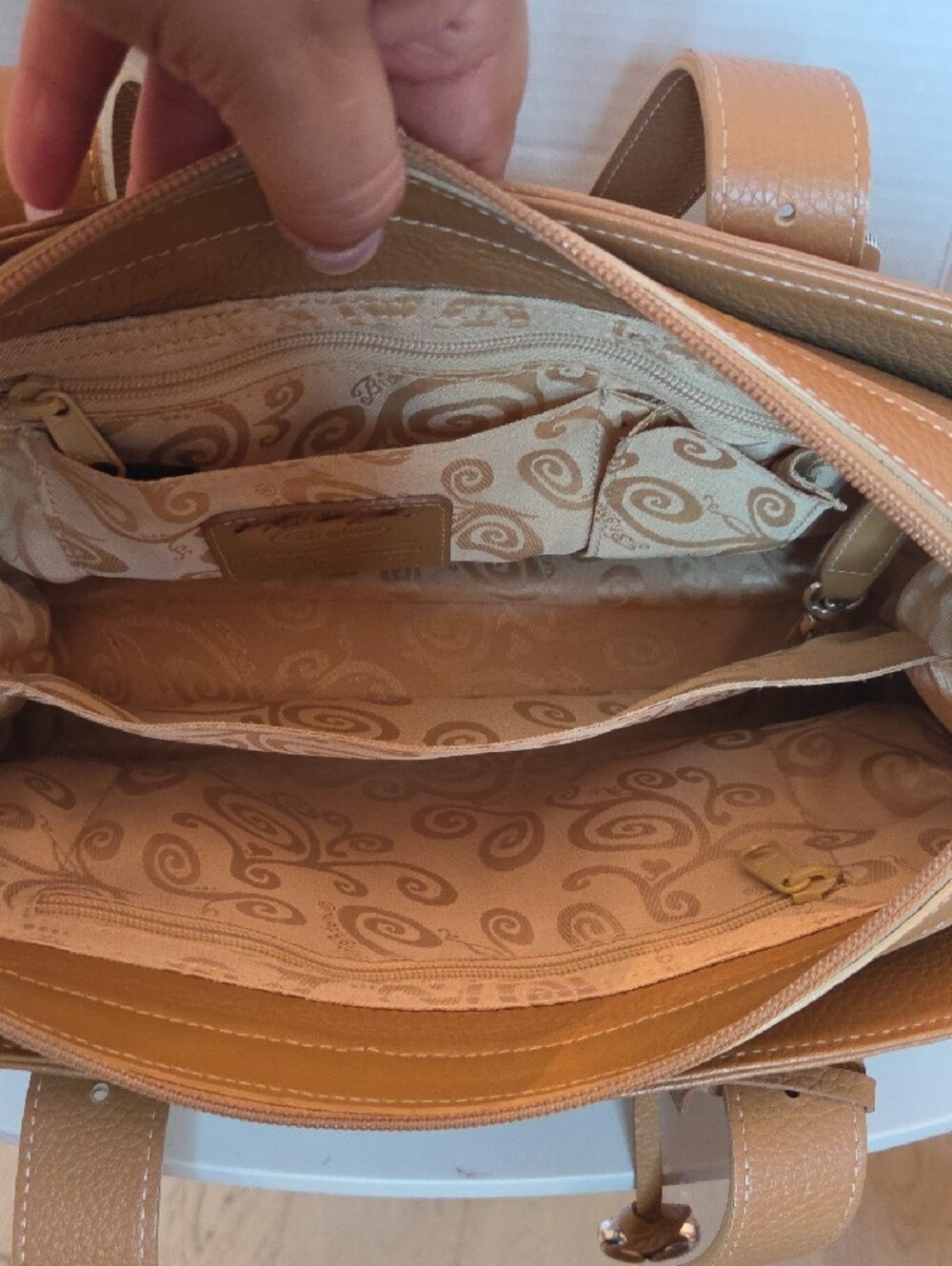 Brighton Tan Pebbled Leather Shoulder Bag with Heart Charm - Picture 7 of 14